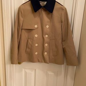 J. Crew Short Trench Pea Coat Jacket Military LOTS of Quality Details